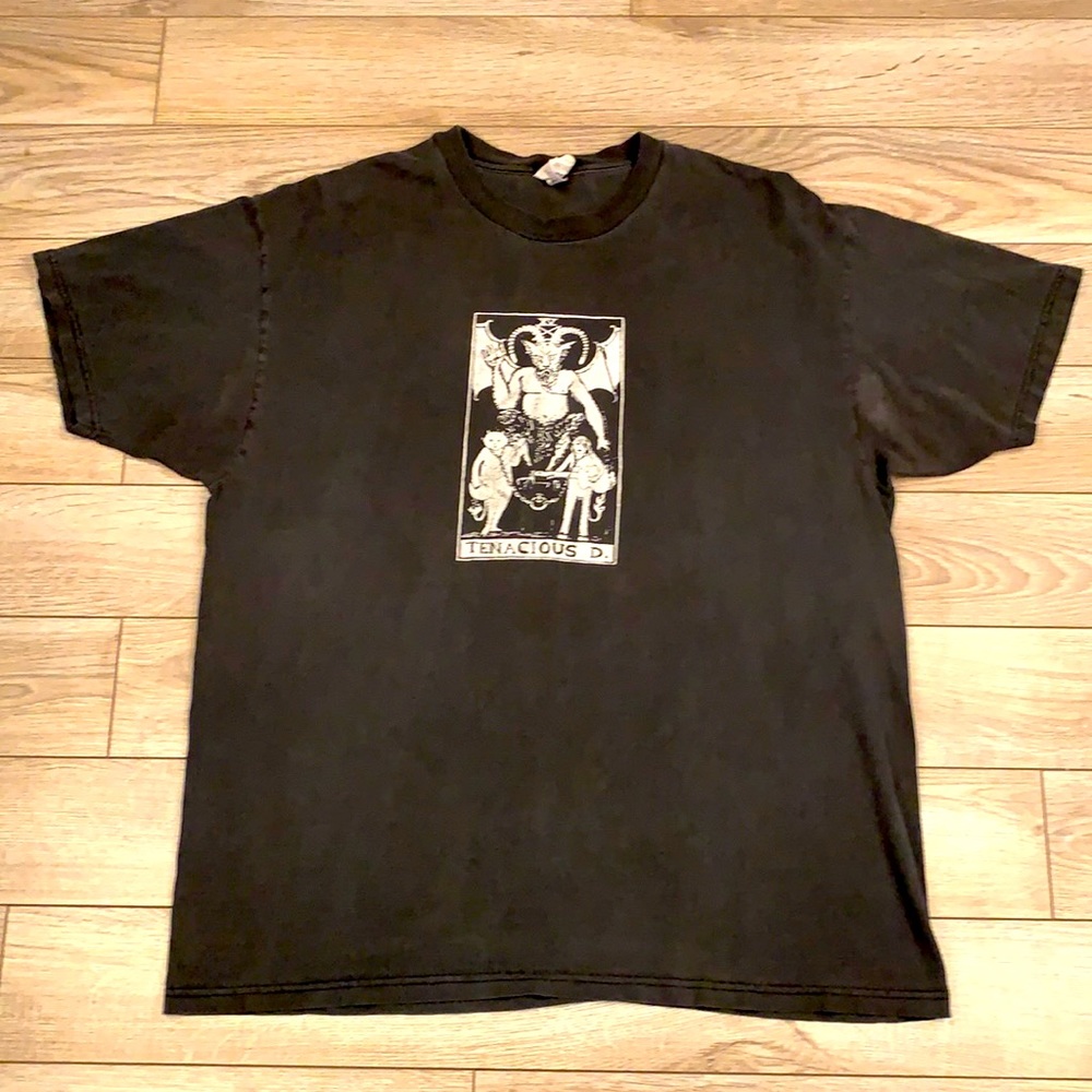 TENACIOUS D Band Devil Demon Black Fade Mens T Shirt Sz XL VTG